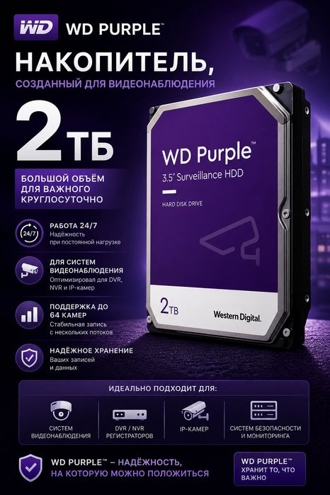 Продается Жёсткий диск HDD 2 TB  3.5
