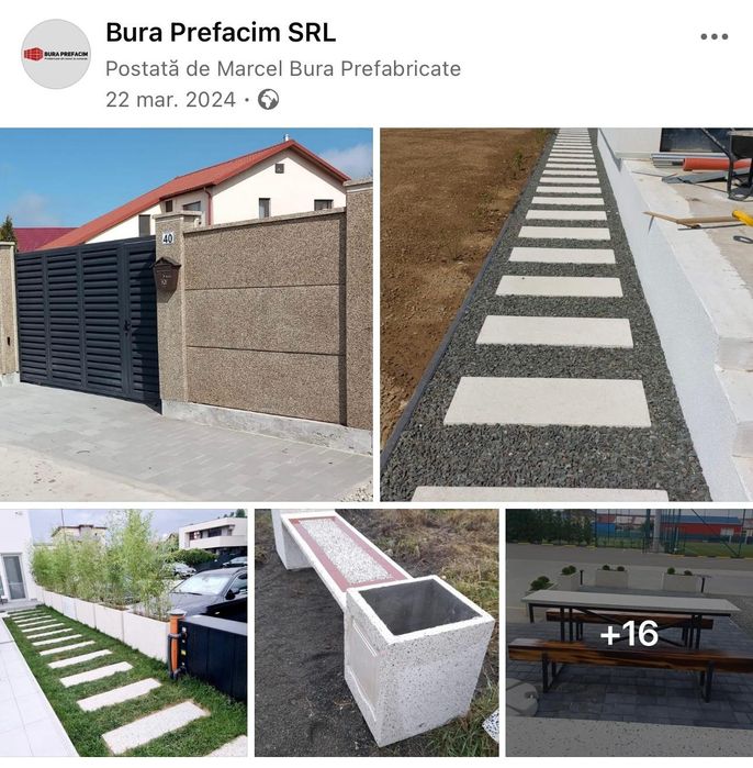 Jardiniere banci garduri vaze morminte glafuri etc