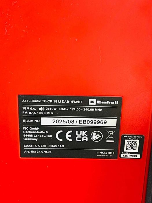 Radio santier Einhell TE-CR 18 Li DAB+/FM/BT - Solo Power X-Change