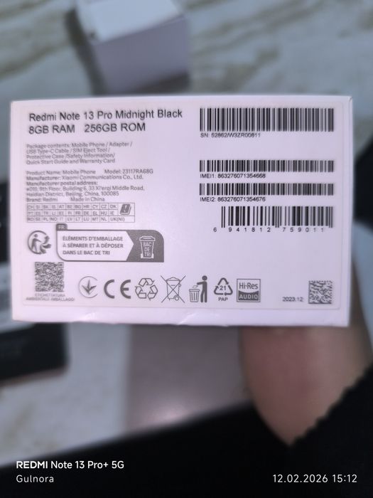 Redmi not 13 pro 8/256
