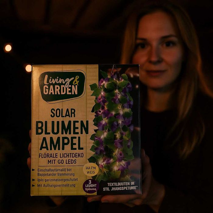 Соларна висяща саксия с LED осветление Living & Garden