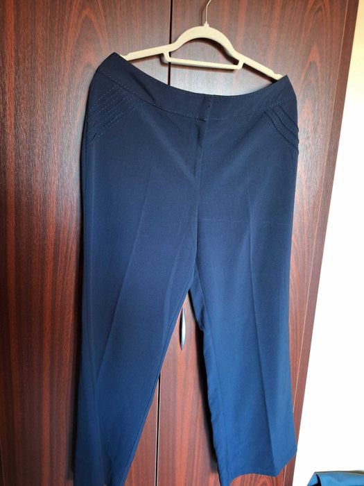 Pantaloni damă office bleumarin BM Collection, XXL, eleganți
