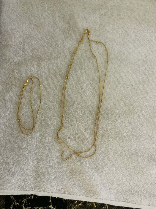 Set 2 bucăți Lanț si brățară de aur 14k