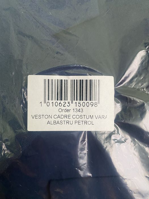 Veston Cadre Barbati Albastru-Petrol Vara