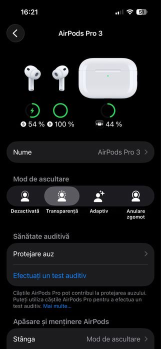 Caști AirPods Pro 3 Calitate TOP | Sigilate+Apple Bag | ANC Activ