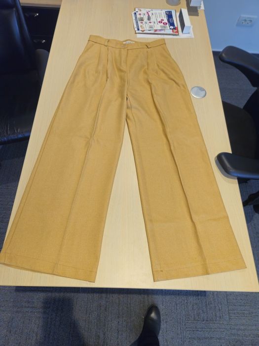 Pantaloni Palazzo cu dunga si buzunare laterale