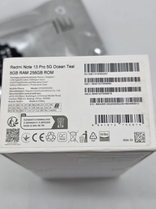 Xiaomi Redmi Note 13 Pro, 5G, 256GB, Ocean Teal, SIGILAT