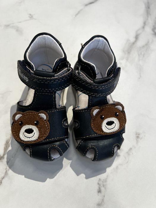 Sandale DD Step copii, piele naturala, talpa flexibila, marimea 18