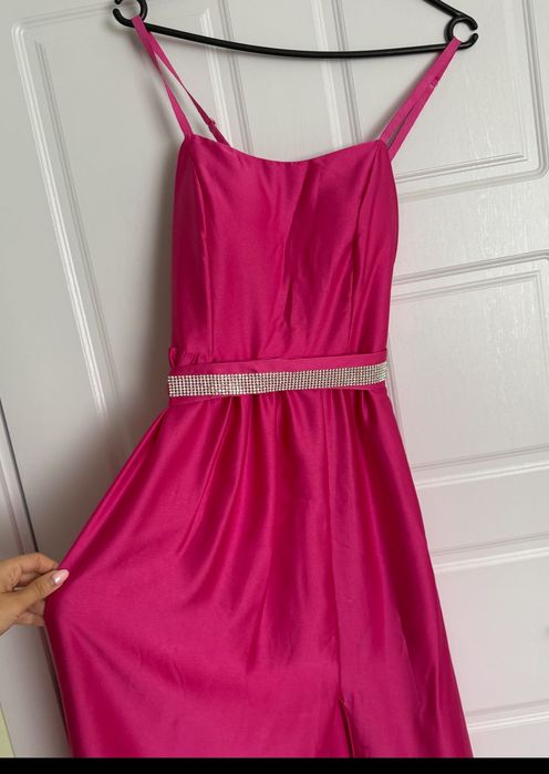 НОВА официална рокля розова цикламена сватба кръщене бал унив. размер