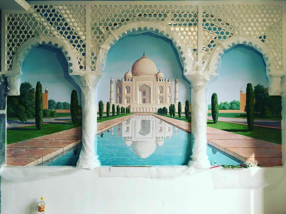 Барельефы скульптуры роспись водопады бассейны камин барбекю художник