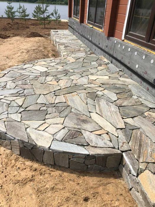 Плитняк графит для отмостки