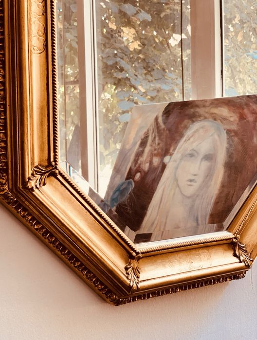 Винтидж златно огледало • Барок / Нео-барок • Фасетирано стъкло