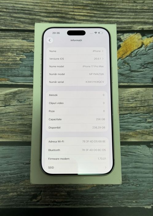 Vand / Schimb iPhone 17 Pro Max 256GB Silver