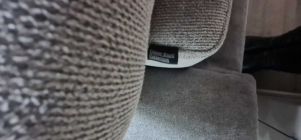 Сив комплект дивани от плат ъглов диван и тройка "Dieter Knoll"