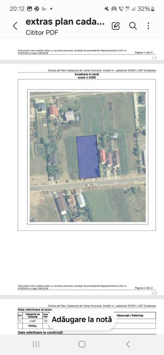 Teren intravilan 700 mp Gradistea