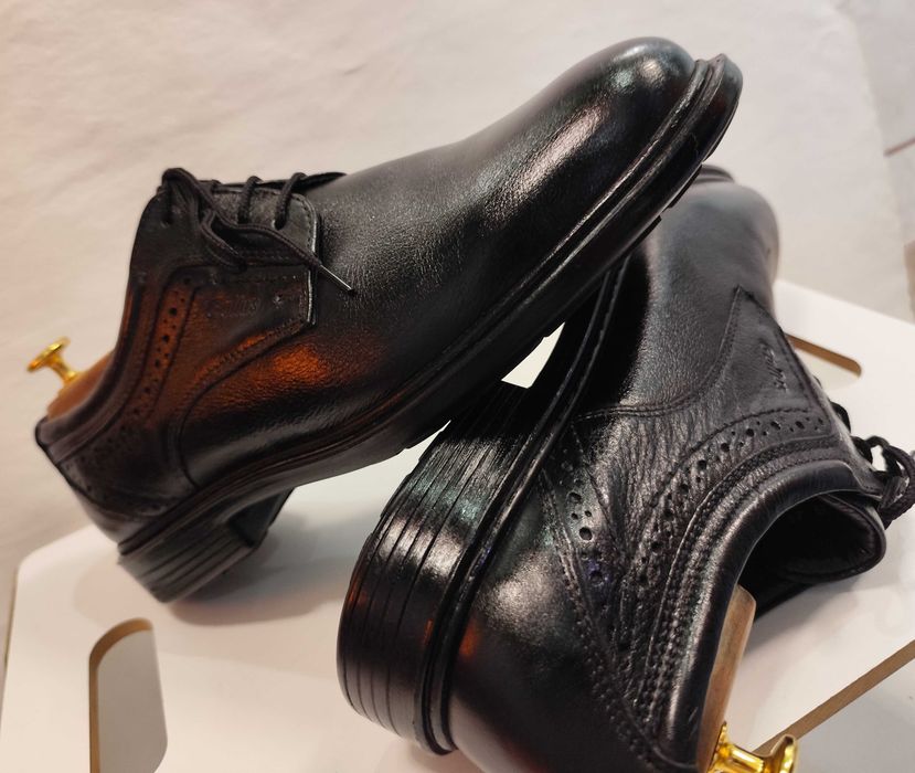 Pantofi derby plain toe 44 Gallus comfort piele naturala moale negru