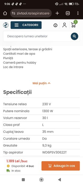 Aspirator Karcher wd6 nou cu cutie