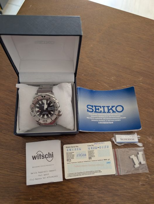 Ceas Automatic Seiko Black Monster Gen 2 SRP307 - Diver 200m Diver's 200m "Shark Tooth" - JDM