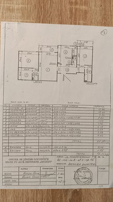 Vând apartament cu 3 camere ,Drumul Timonierului  ,1980,etaj 3