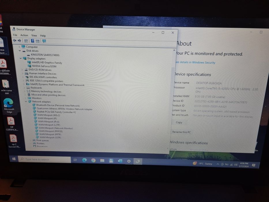 Laptop Asus x505l i5 4200u 8gb ram ssd 500gb