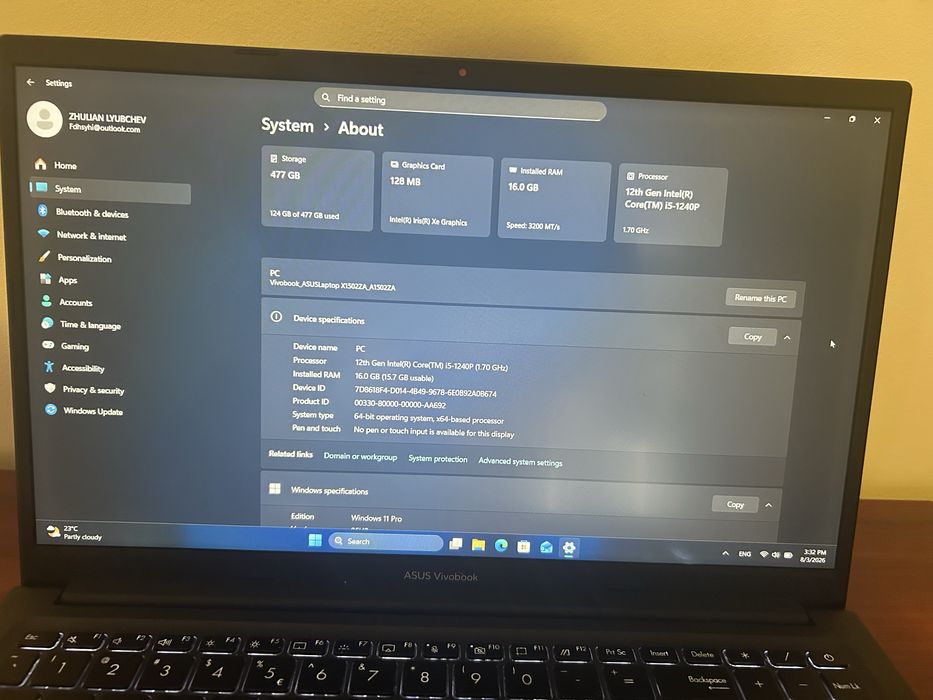 ASUS VivoBook – i5-1240P / 16GB RAM / 512GB SSD