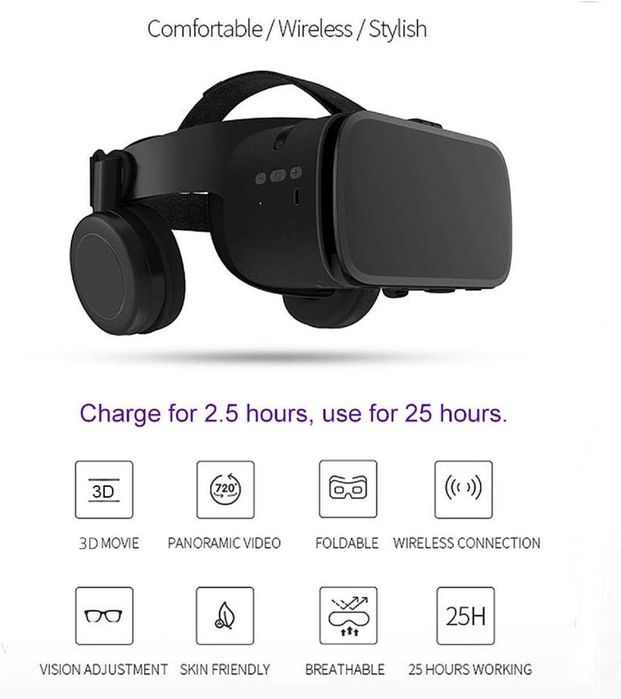 VR очила с вградени слушалки за виртуална реалност