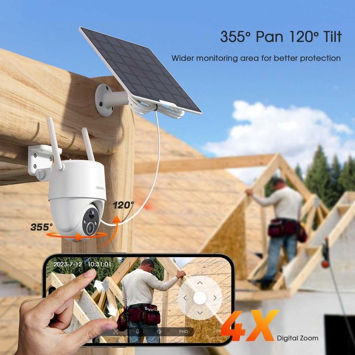 Охранителна камера със слънчеви батерии Topcony