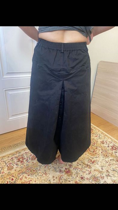 Кюлоты -юбка, хлопок, черный