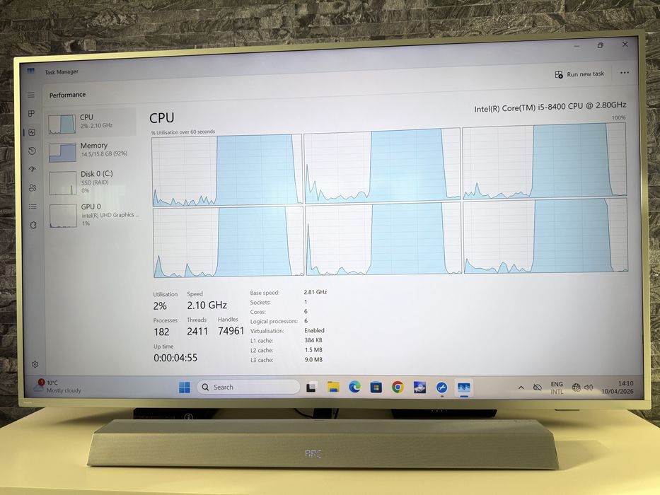 Unitate desktop CPU i5-8400, 16 Gb RAM DDR4, SSD 512 Gb