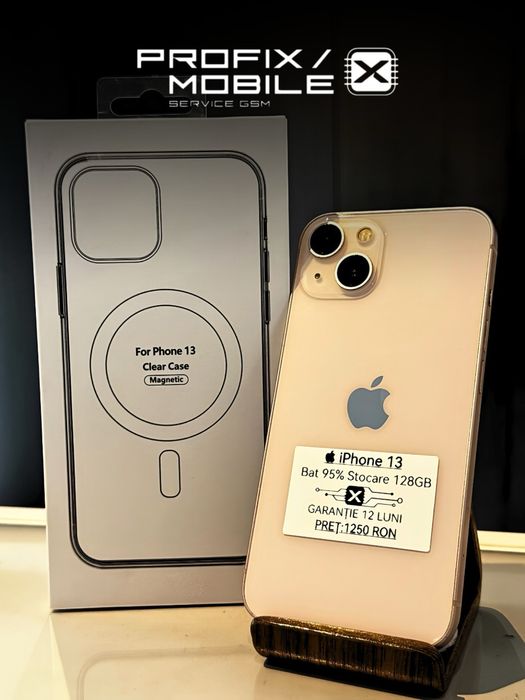 iPhone 13 Pink/Black 128GB Impecabil/Garantie24 luni/ Rate/ Avans 0