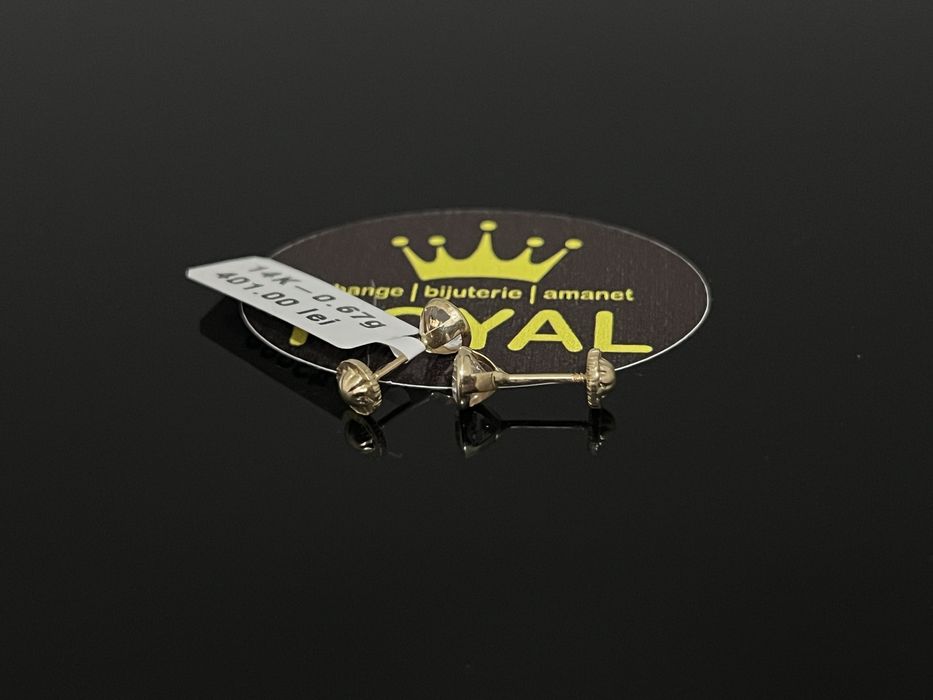 Bijuteria Royal CB : Cercei copil aur nou 14k 0,67gr