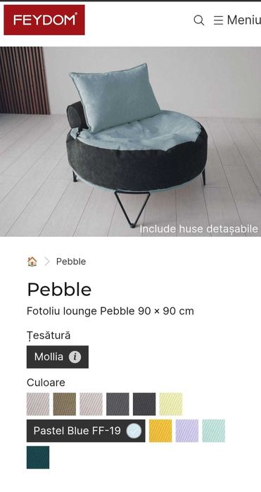 Fotoliu Pebble Feydom, 90x90 cm NOU