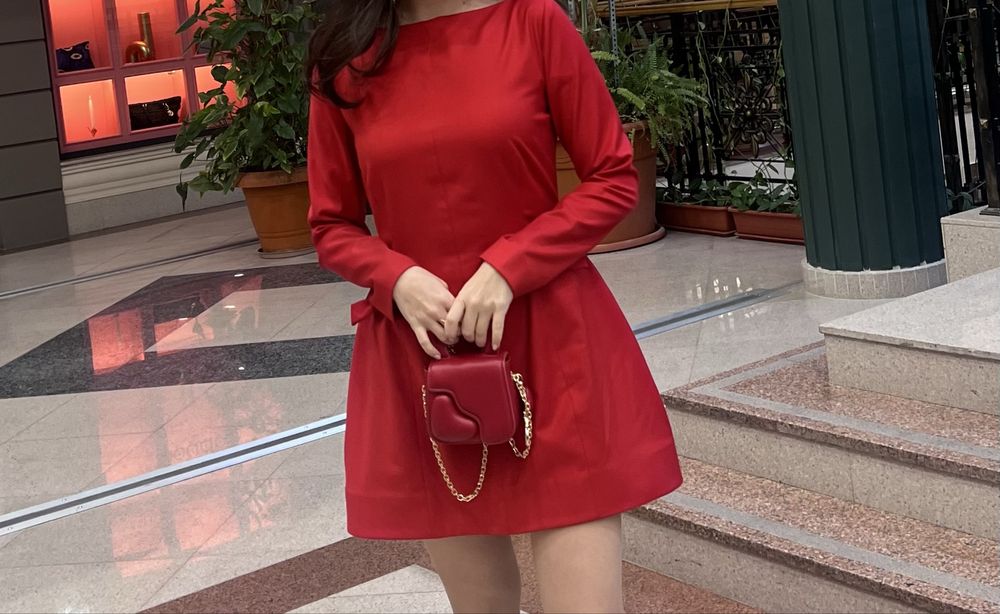 Красное мини платье