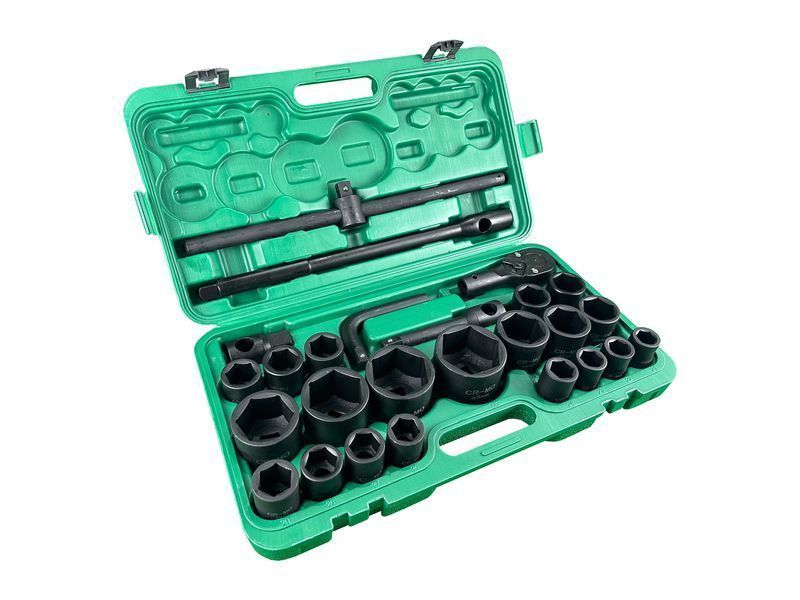 Комплект ударни вложки в метри с тресчотка 3/4" 1" 26 части gebo tools