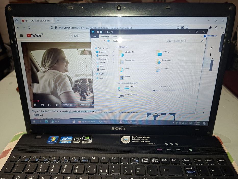 Sony Vaio, video dedicat, Intel i3, 500 gb, Bluetooth, Office