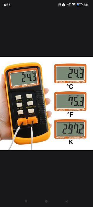 Многофункциональный термометр с термопарой K типа
