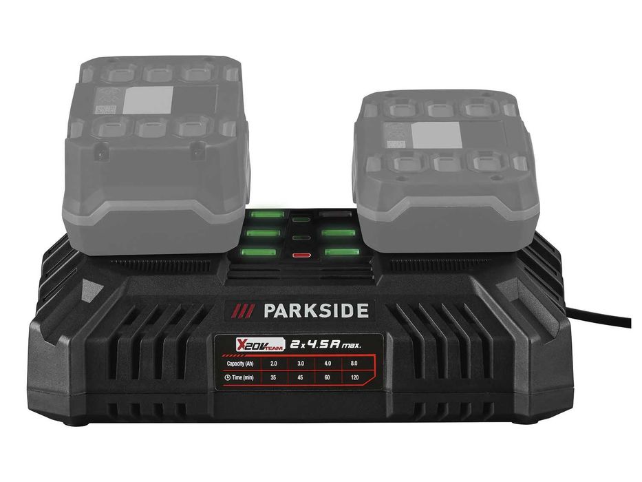 Двойно бързо зарядно Parkside 2 х 4.5 Ah 120W (ново и запечатано )