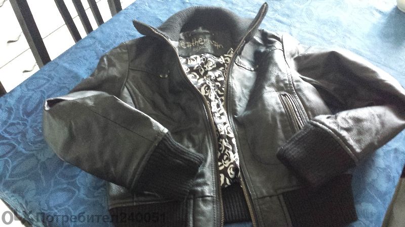 Черно кожено яке за момиче "leather men"