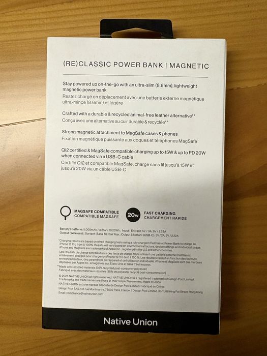 Baterie externa wireless magnetica powerbank Native Union 5000mAh