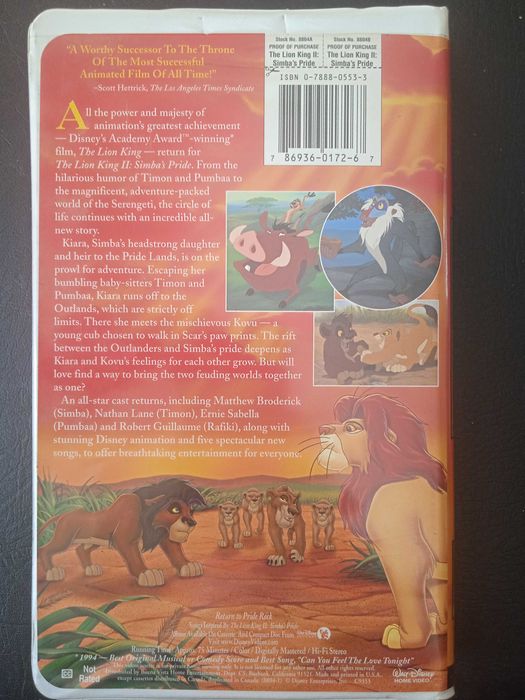 Lion King II (Simba's pride) - оригинална VHS видеокасета made in USA