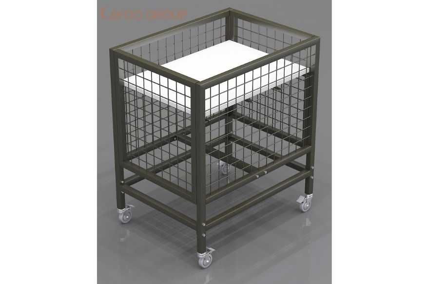 ОФЕРТА! Промо кош подсилен,колела,стопери и подвижно дъно сив 60/60/85