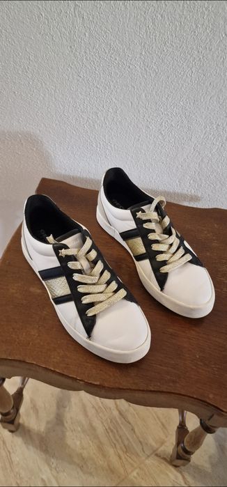 Geox respira 36 alb/negru/auriu