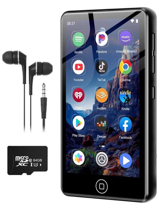 AGXOV 80GB MP3 плейър с WiFi и Bluetooth 4.02-инчов MP4 плейър