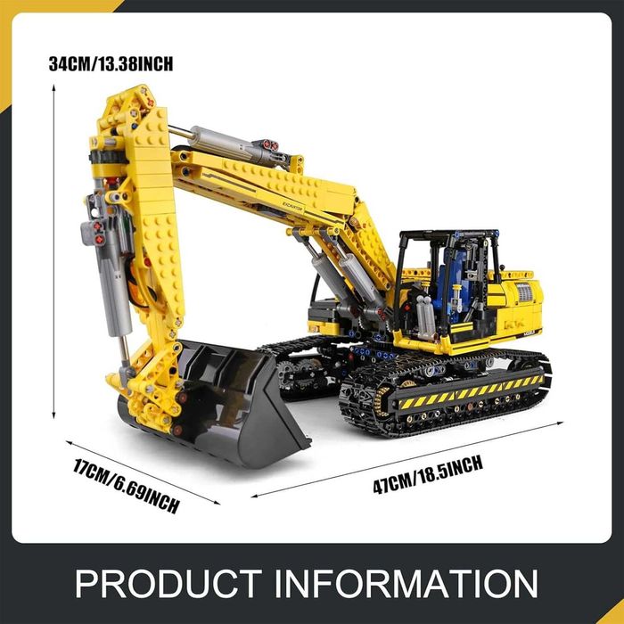 Set constructie, excavator, jucarie tip lego technic, Mould King