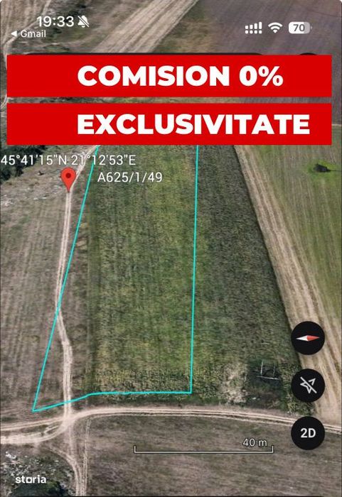 Teren extravilan 18.400 mp, 2 fronturi stradale, zona Chisoda
