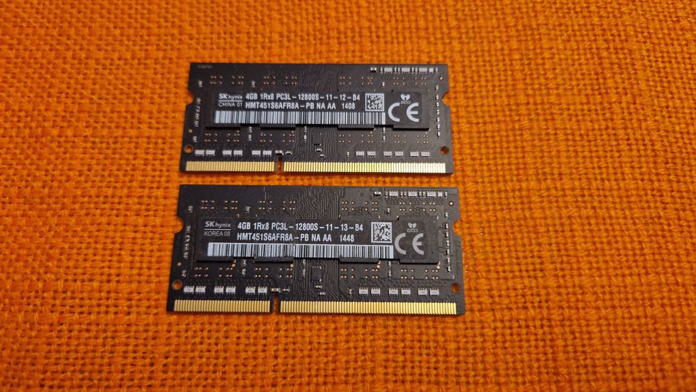 Set Memorie Ram Laptop 2 x 4GB DDR3 = 8 GB