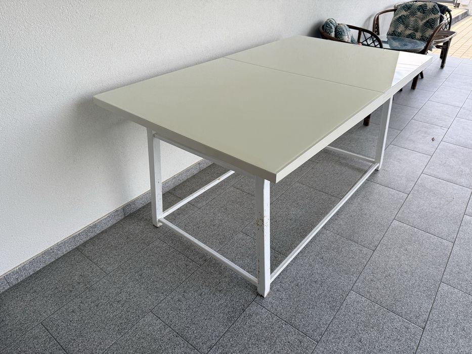 Masa cu blat MDF si sticla pentru terasa/ foisor