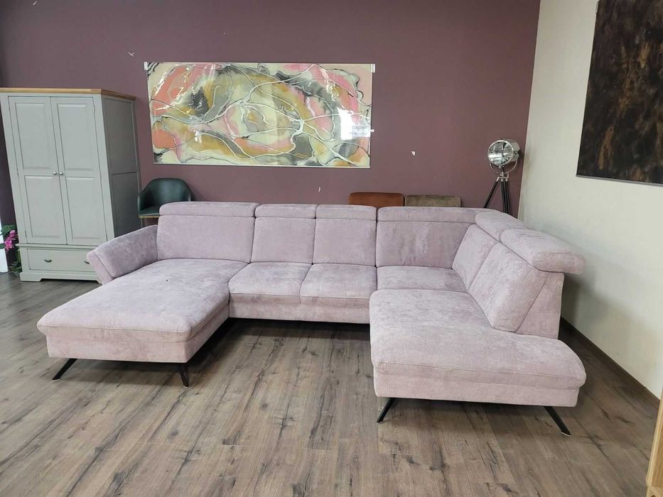 П- образен ъглов диван от плат MM-ZE1162 - цвят люляк