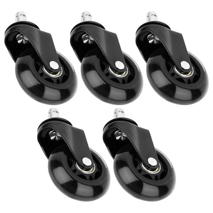 Комплект от 5 колелца за офис столове за твърд под 6.3 cm-10 mm