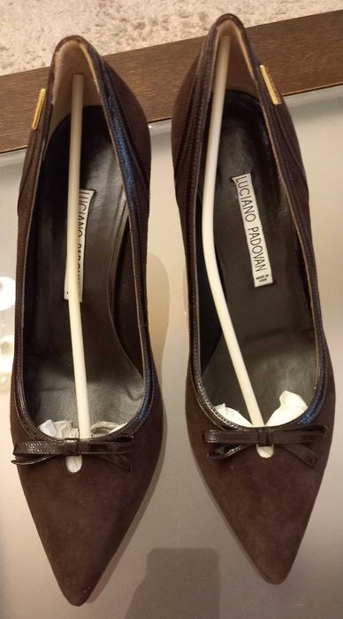 Pantofi eleganti, de ocazie, piele intoarsa naturala, Luciano Padovani